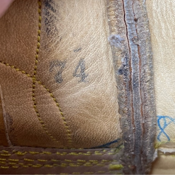 Vintage Leather Western Cowgirl Ankle Boots Womens 7.5 Brown Cheetah Cuff Accent - Picture 11 of 12